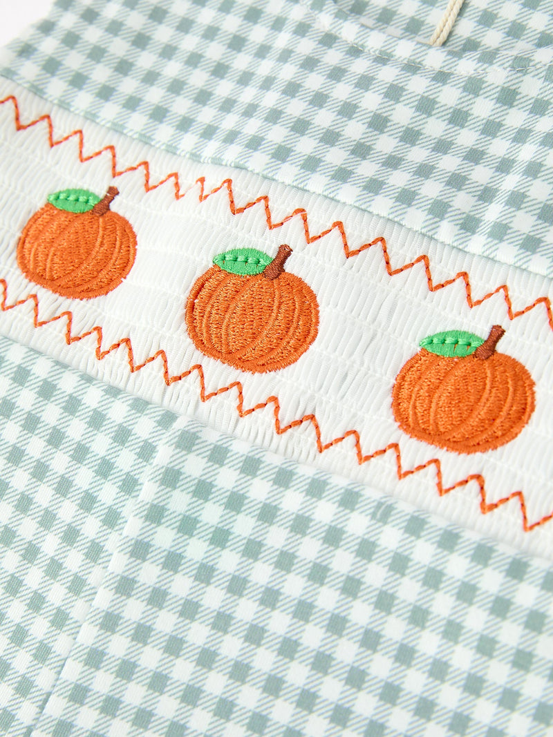 Halloween Thanksgiving Pumpkin Embroidered Baby Boy JonJon - 4
