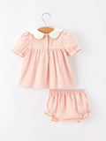 Halloween Pumpkin Embroidered Girls Bloomer Set - 2