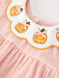 Halloween Pumpkin Embroidered Girls Bloomer Set - 3