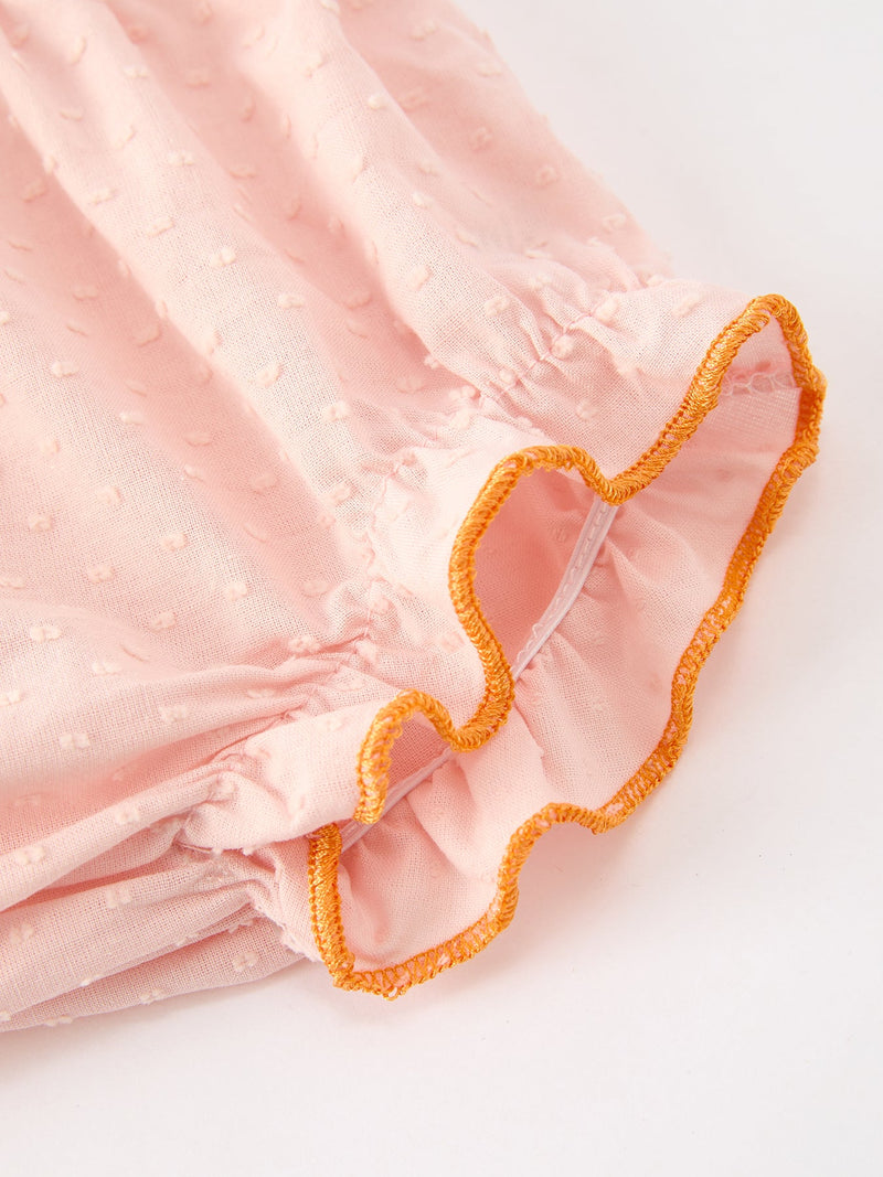 Halloween Pumpkin Embroidered Girls Bloomer Set - 5