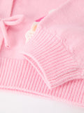 Baby Girl Christmas Pink Santa Bow Knit Cardigan Sweater - 5