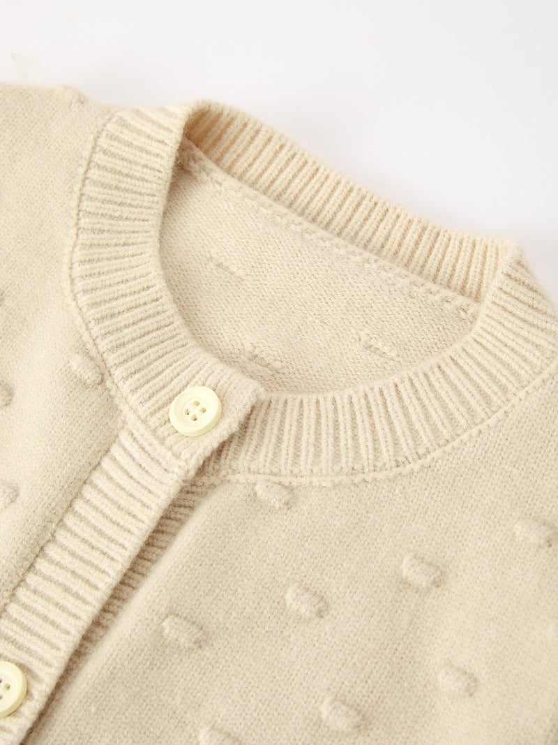 Christmas Tree Knit Cardigan Kids Holiday Sweater Button Front - 3