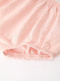 Fall Baby Girl Pink Peter Pan Collar Embroidered Bloomer Set - 5