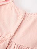 Fall Baby Girl Pink Floral Embroidered Peter Pan Collar Dress - 4