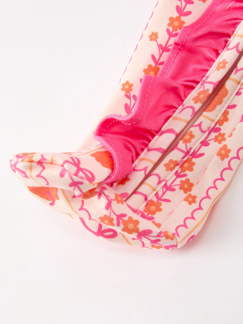 Halloween Thanksgiving Pumpkin Bow Baby Sleeper - 5
