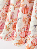 Thanksgiving Pumpkin Floral Girls Twirl Dress - 5