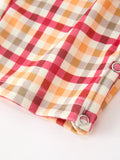 Boy Thanksgiving Pumpkin Turkey Maple Leaf Plaid Jonjon - 5