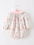 Fall Girls Floral Lace Collar Ruffle Romper Long-sleeved - 2
