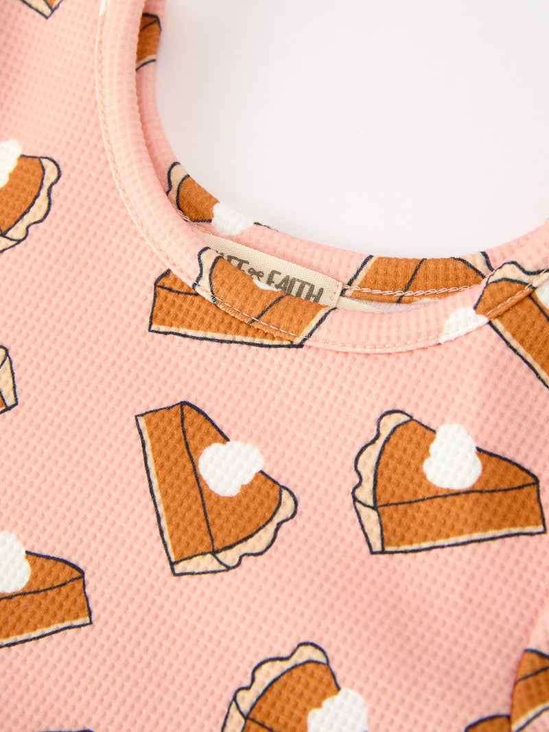 Girls Thanksgiving Pumpkin Pie Dress Fall Twirl Dress - 3