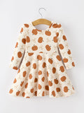 Girls Thanksgiving Pumpkin Bow Dress - 2