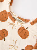 Girls Thanksgiving Pumpkin Bow Dress - 3