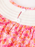 Girls Halloween & Thanksgiving Hot Pink Smocked Twirl Dress - 4