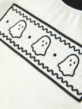 Halloween Ghost Smocked Embroidered Tee Boys Short Set - 3