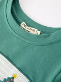 Boys Christmas Embroidered T-Shirt & Plaid Pants Set - 4