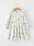 Girls Nativity Scene Winter Print Twirl Dress - 1