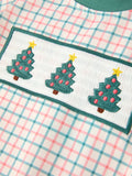 Baby Boy Christmas Embroidered Plaid Jonjon Romper - 3