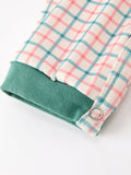 Baby Boy Christmas Embroidered Plaid Jonjon Romper - 5