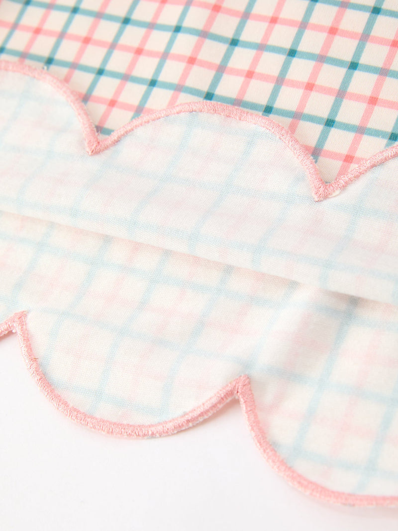 Girls Christmas Smocked Plaid Dress with Tree Embroidery - 5