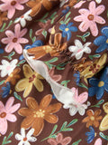 Fall Retro Girls Floral Peter Pan Collar Twirl Dress - 4