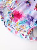 Fall Purple Floral Baby Girls Bubble Romper - 5