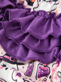 Halloween Pumpkin Ghost Baby Girl Bubble Romper Ruffle Bow Detail - 5