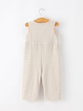 Thanksgiving Boys Gingham Jon Jon Embroidered Romper - 2