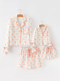 Mommy and Me Fall Pumpkin Print Pajama Set - 1