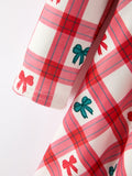 Christmas Girls Candy Cane & Bow Plaid Twirl Dress - 4