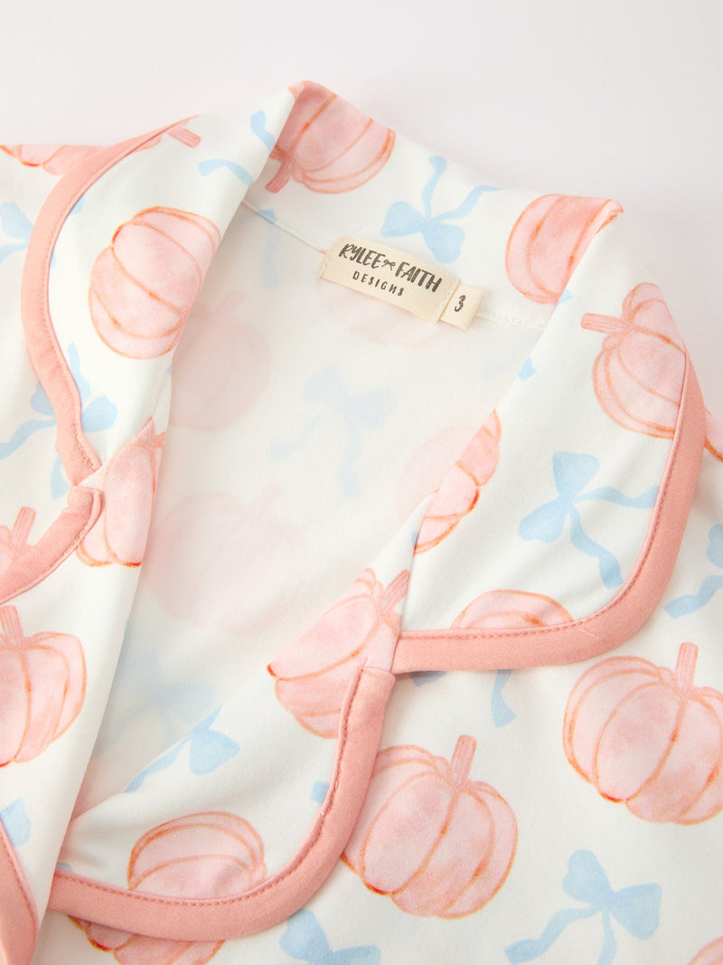 Mommy and Me Fall Pumpkin Print Pajama Set - 9