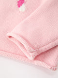 Girls Christmas Candy Cane Bow Knit Sweater - 5