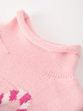 Christmas Candy Cane Bow Knit Baby Girls Romper - 3