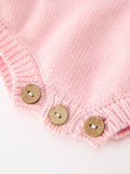 Christmas Candy Cane Bow Knit Baby Girls Romper - 5