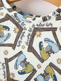 Christmas Girls Nativity Scene Print Twirl Dress - 3