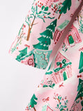 Christmas Girls Pink Holiday Village Print Twirl Dress - 4
