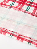 Red Christmas Plaid Wreath Embroidered Girl Dress - 5