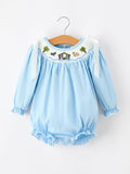 Christmas Nativity Smocked Baby Bubble Romper - 1