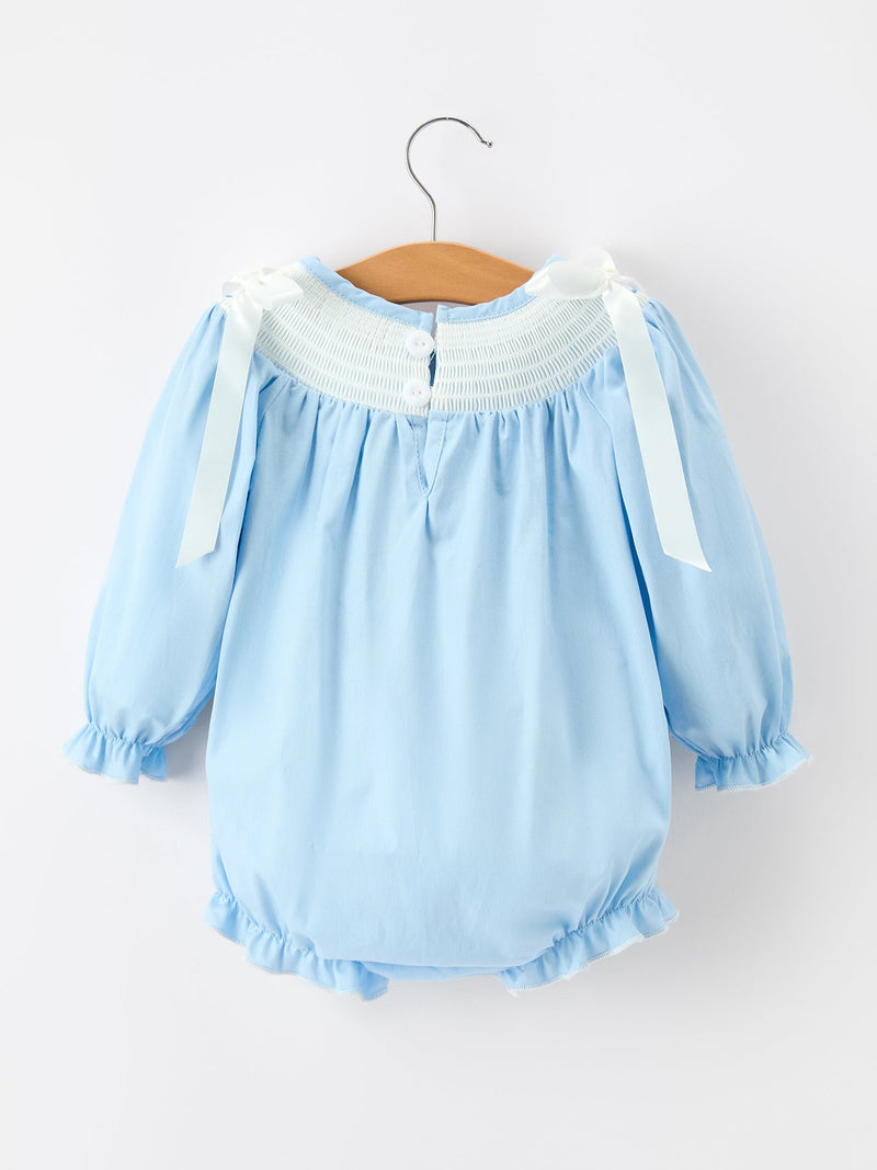 Christmas Nativity Smocked Baby Bubble Romper - 2