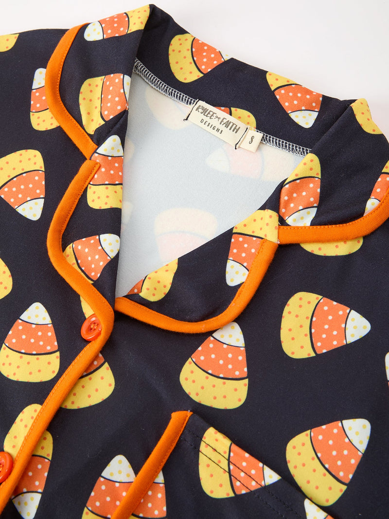 Halloween Candy Corn Mommy and Me Pajama Set Matching Lounge Set - 10