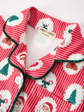 Mommy and Me Christmas Santa Print Pajama Set with Fur Trim - 5