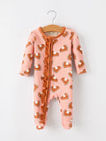 Girls Thanksgiving Pumpkin Pie Baby Girls Sleeper - 1