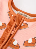 Girls Thanksgiving Pumpkin Pie Baby Girls Sleeper - 3