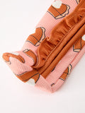 Girls Thanksgiving Pumpkin Pie Baby Girls Sleeper - 4