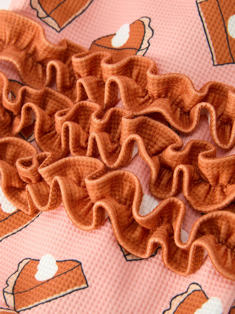 Girls Thanksgiving Pumpkin Pie Baby Girls Sleeper - 5
