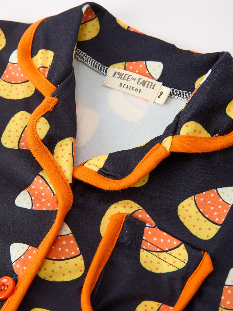 Halloween Candy Corn Mommy and Me Pajama Set Matching Lounge Set - 5