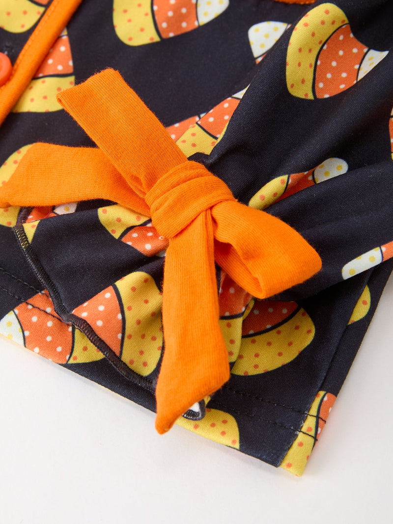 Halloween Candy Corn Mommy and Me Pajama Set Matching Lounge Set - 6
