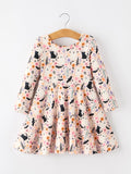 Halloween Black Cat Girls Twirl Dress - 1
