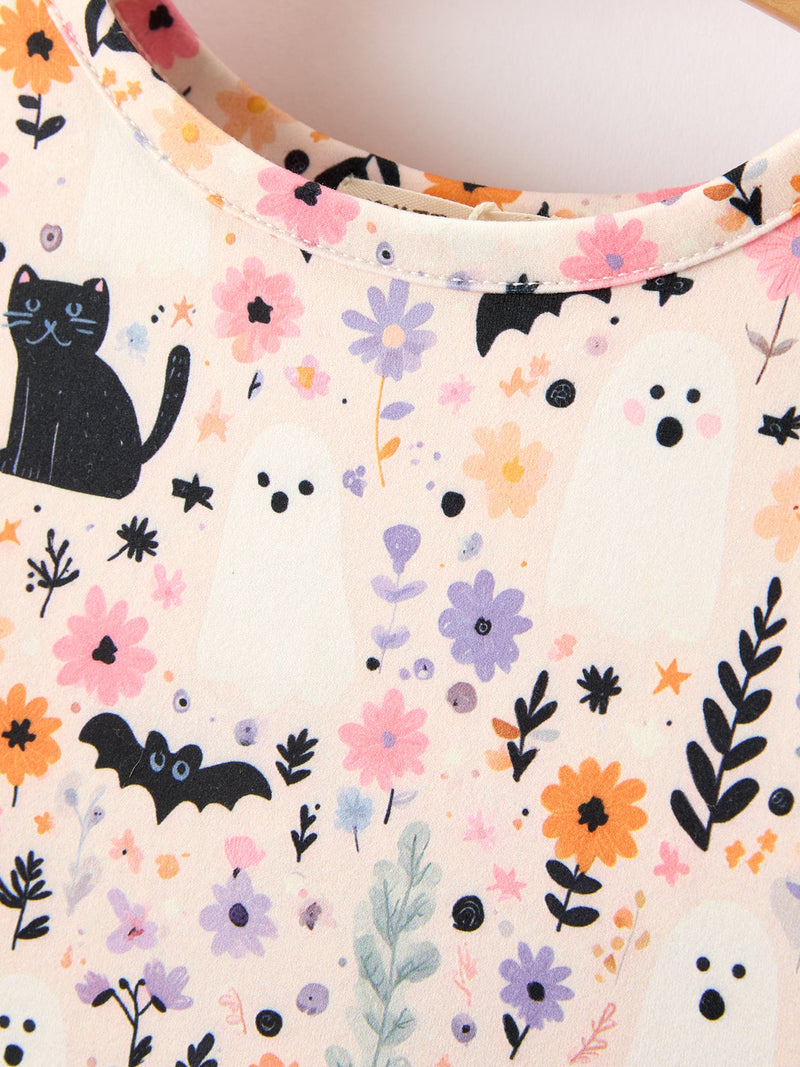 Halloween Black Cat Girls Twirl Dress - 3
