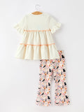 Halloween Black Cat Girls Bell Bottom Pant Set - 2