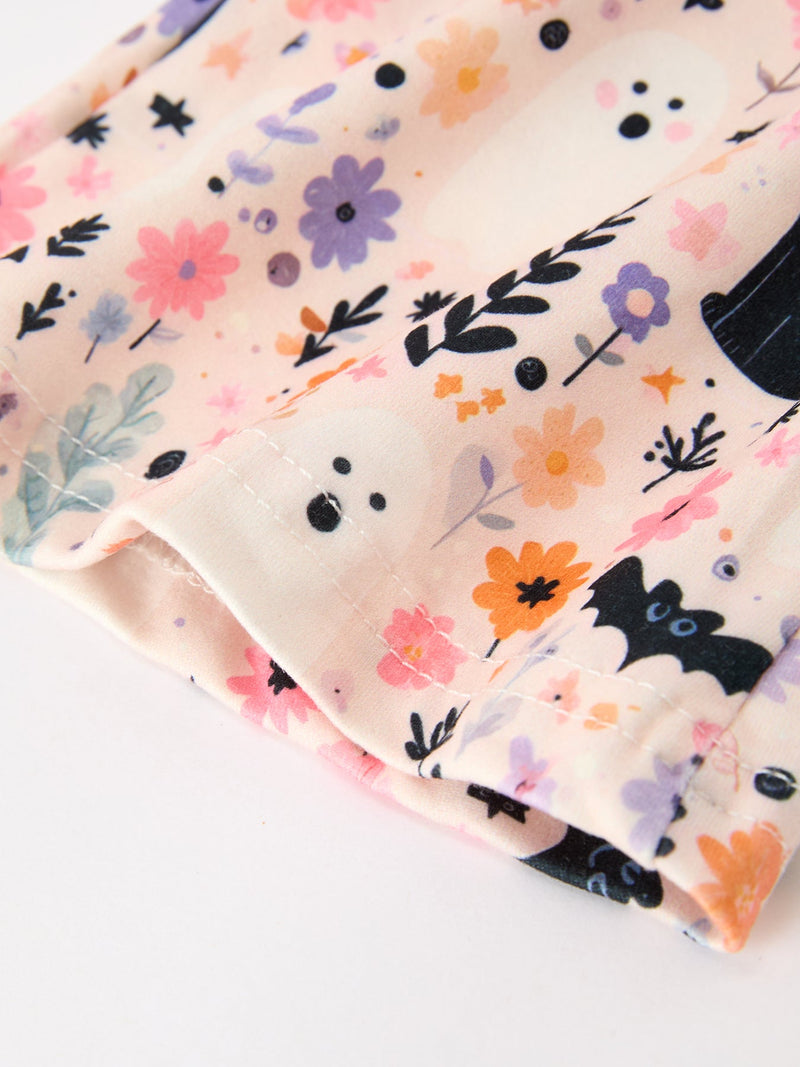 Halloween Black Cat Girls Bell Bottom Pant Set - 6