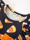 Halloween Candy Corn Baby Girl Bubble Romper Ruffle - 3